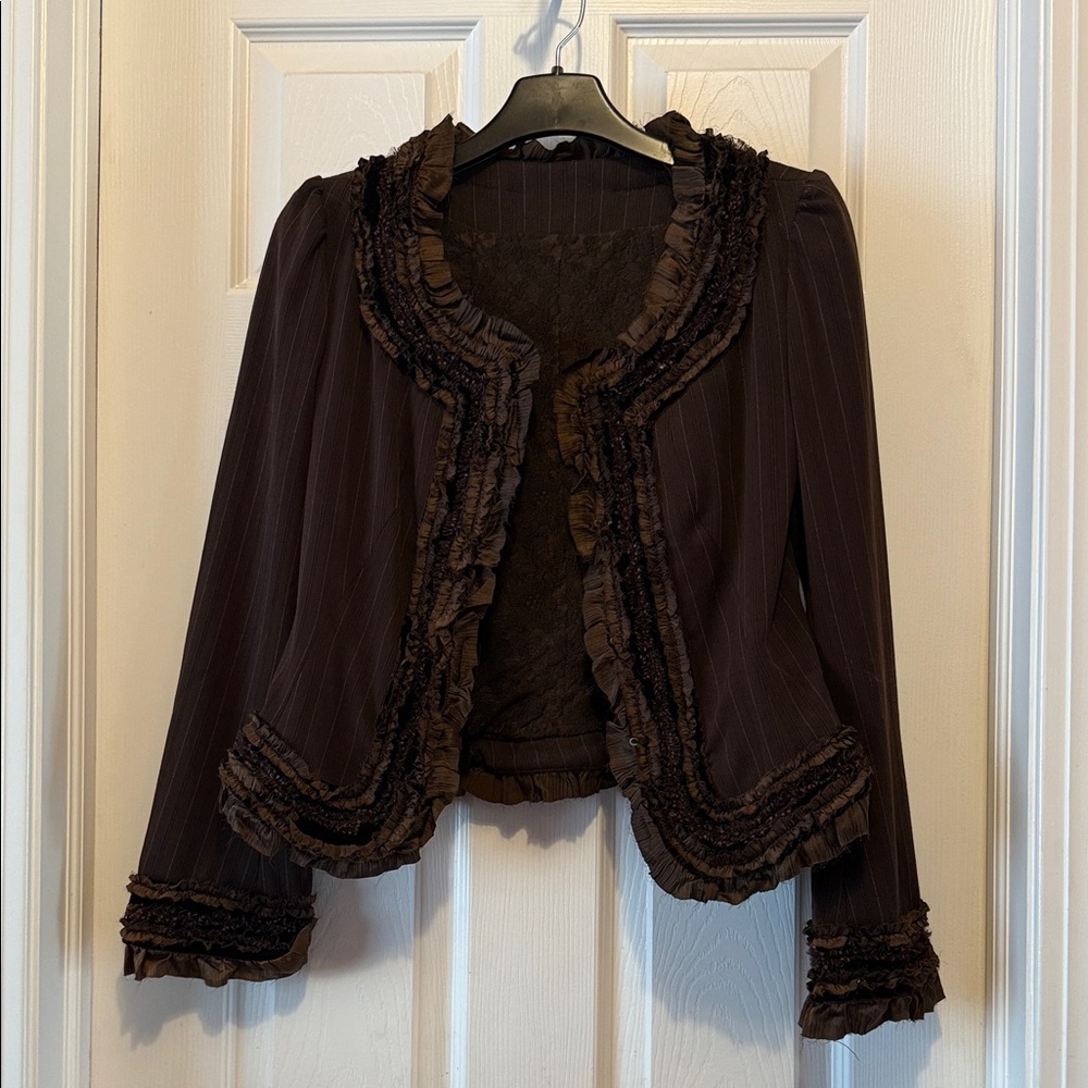 Designers Originals Brown Ruffled Blazer